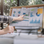 Person analyzing data from SEO strategies.